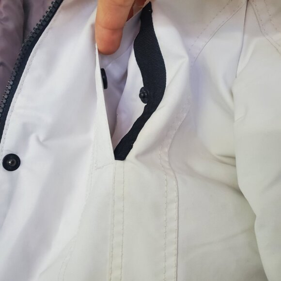 Point Zero White Winter Coat Medium | Cinch Waist Puffer Jacket with Hood - Picture 7 of 13